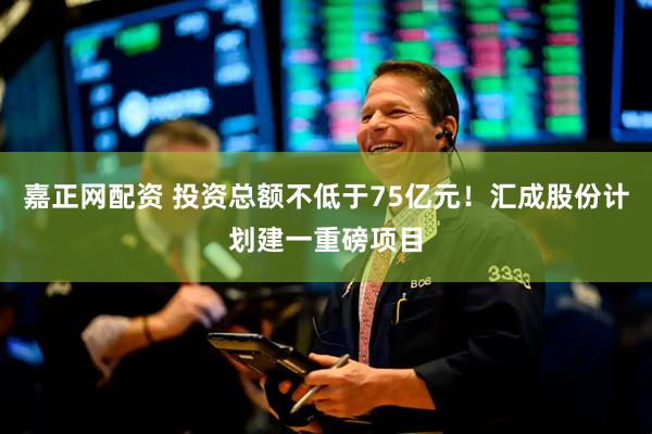 嘉正网配资 投资总额不低于75亿元！汇成股份计划建一重磅项目